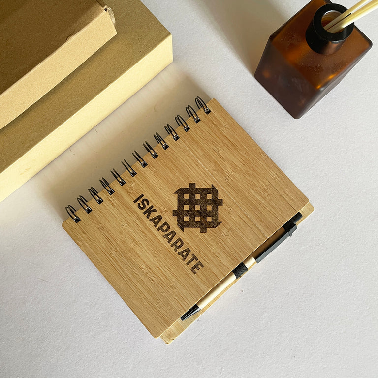 Personalized Wooden Notebook with Pen