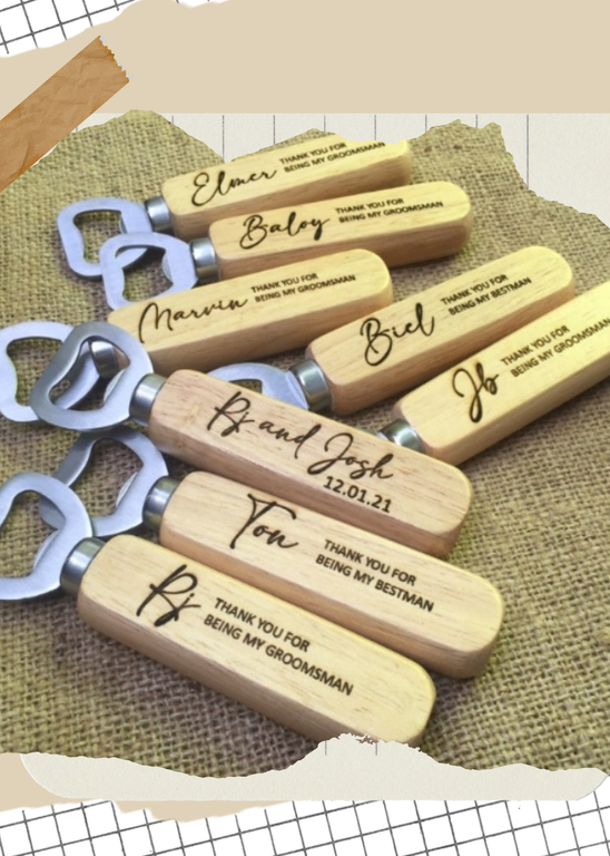 Bottle Opener back to back engraving with Small Box & Ribbon (30 pcs.)