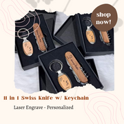 11 in 1 Swiss Knife with Wooden Keychain  (30 pcs.)