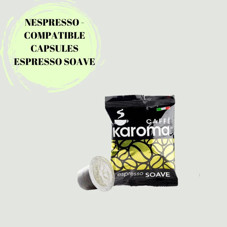 Caffe Karoma Coffee, Capsule (Nespresso Compatible), Espresso Soave 5 g pack