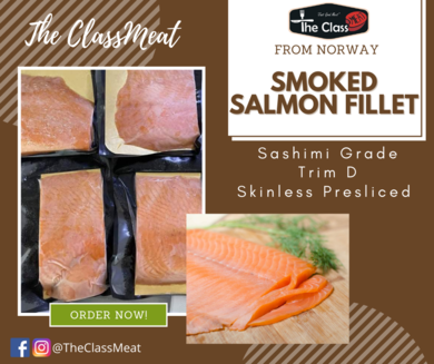 Smoked Salmon Fillet vacuum sealed approximately 250g